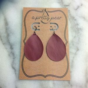 Burgundy Leather Earrings